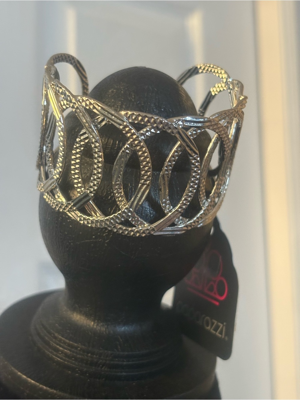 Silver Openwork Metal Crown Bracelet-